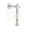 Pendientes de Aleación de Titanio Xiangfenghuazi, Brazaletes para Oreja con Circonita, Diamante Brillante, Clavos para Hélice Interna del Hueso de la Oreja, Pendientes con un Toque de Lujo Ligero y de Alta Gama