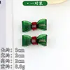 Presilha de Cabelo com Laço de Acetato Etiqueta Dourada Estilo Coreano, Presilha Pequena para Franja, Presilha de Testa de Alta Qualidade, Presilha Lateral Bico de Pato Acessório de Cabelo, Par de Presilhas