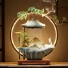 Estilo Zen Chino Oficina Fuente de Agua de la Suerte Adornos Anillo de Lámpara Quemador de Incienso de Flujo Inverso Casa con Circulación de Agua Regalo de Inauguración