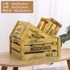 Caja de Madera Retro, Caja con Marco de Madera, Caja de Madera (Crate), Almacenamiento y Exhibición, Exhibidor para Supermercado, Cesta de Madera, Caja de Madera Decorativa, Rectangular