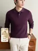 Suéter de punto para hombre yingao, cuello camisero, polo de manga larga, estilo de negocios para hombres de mediana edad, casual, nuevo suéter de primavera y otoño para hombres