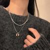 Collar Ojo de Tigre Doble Capa Maillard para Mujer Diseño de Alto Nivel Sentido de Diseño Nicho Versátil Cadena Hueso de Serpiente Collar Dulce Fresco Cadena para Clavícula