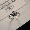 Anillo abierto de circonitas cúbicas estilo retro de nicho para mujer, de moda, industrial, ligero, de lujo, exquisito, combinable, de alta gama.