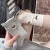 Calcetines Finos de Algodón Puro para Mujer, Primavera y Verano, a Media Pantorrilla, Sin Costuras, Transpirables, Blancos, Lindos Dibujos Animados, Estilo Holgado, Ins de Estilo Universitario