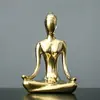 Yuxuan Moderno Simples Criativo Banhado a Ouro Menina de Yoga Pequenos Enfeites Cerâmica Casa Personagem Abstrato Presente de Abertura