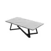 Mesa de Centro Minimalista Nórdica em Ardósia com Pés de Metal, Mesa de Centro Pequena Moderna para Apartamento, À Prova d'Água e Fácil de Limpar para Uso em Aluguel