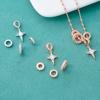 Nuevo colgante de estrella con espaciador de circonita estilo coreano de plata de ley S925, pulsera de cristal DIY, accesorios de plata