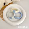 3 piezas de cuerda de goma azul sal marina cabeza de oso banda elástica para el pelo de mujer diadema para coleta duradera cuerda de cuero para el pelo venta al por mayor