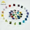 3x 3 ~ 15x 15 mm 3 A5A biselado cuadrado circón blanco piedra suelta gema de zirconia cúbica sintética venta al por mayor