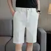 Pantalones Cortos de Hielo Waffle para Traje de Hombre Verano Delgados de 5 Puntos Casuales Pantalones de Vestir Corte Ajustado Pantalones Cortos de Cinco Puntos para Hombre