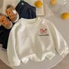 Moletom Infantil 2026 Bugatang Outono Novo Moletom Bordado de Desenho Animado para Meninos e Meninas, Fofo Pulôver para Bebês, Moderno