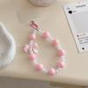 Cadena para Celular Corazón Rosa de Niña Colgante Pulsera Trendy para Mujer Combinable con Todo Cadena de Joyería para Bolso Colgante Llavero Universal