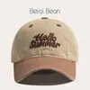 Gorros de Primavera y Verano para Bebé, Gorras de Béisbol de Color Contrastante Estilo Coreano para Niños y Niñas, Letras Bordadas, Gorras Finas con Visera, Gorras de Visera de Moda