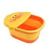 Cubo Plegable de Patito de Dibujos Animados para Baño de Pies Infantil con Tapa Masajeador Baño de Pies Portátil para el Hogar Baño de Pies Aislado