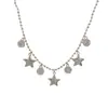 Moda Japonesa Coreana Versátil Zirconio Metal Estrella Borla Collar Elegante Lujo Ligero Simple Sensación de Gama Alta Cadena para Clavícula Súper Brillante