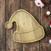 Bandeja Navideña de Madera Transfronteriza Bandeja de Pascua Reno Árbol de Navidad Sombrero de Navidad Conejo Bandeja Decorativa de Madera Maciza