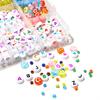 Kit de Abalorios DIY de 28 Compartimentos con Cuentas de Vidrio Pintadas de Colores y Cuentas Pequeñas para Pulseras y Collares DIY, Accesorios de Joyería