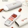 Caixa de Remédios Portátil para Viagem Alemã, Caixa à Prova de Luz para Armazenamento de Pílulas, Mini Caixa Portátil Pequena com Compartimentos para Pílulas