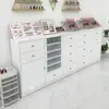 Armário de Exposição para Salão de Unhas, Armário de Armazenamento de Esmaltes, Armário de Armazenamento de Esmaltes em Gel Tipo Gaveta, Armário de Chão para Salão de Unhas, Armário de Parede