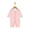Macacão de Verão para Bebê Jacquard Floral Macacão Fino para Meninos e Meninas Recém-nascido Macacão de Engatinhar Roupa para Ar Condicionado