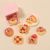 Accesorios de Resina Gel Crema Horquilla para el Cabello Diversión para Niños Hecho a Mano DIY Hebilla para Zapatos con Agujeros Joyería Dibujos Animados Expresión M Bean Galletas Comida Juego