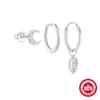 Brincos de Pérola Redonda Simples de Prata Esterlina 925 Colocação Diária Brincos Clássicos para Mulheres Prata Brilhante Banhado Branco Versátil Conjunto de 3 Pares de Brincos