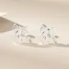 Pendientes de Encaje Hueco con Lazo Estilo Occidental para Mujer, Tachuelas a Rosca de Diseño de Nicho de Lujo Ligero