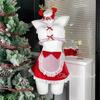 Lencería sexy de Ge Meng, uniforme de sirvienta navideña de viento puro rojo, ropa de dormir, traje de mujer NY