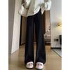Calça de Tricô Larga Branca Macia e Cêrea Feminina Outono e Inverno Solta Calça de Arroz Pegajoso Engrossada Comércio Exterior Calça Casual que Varre o Chão