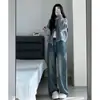 Cárdigan Exterior Corto de Punto Gris para Mujer Otoño Invierno 2026 Nuevo Holgado Engrosado Cardigan con Cremallera Jersey de Punto de Manga Larga