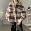 Abrigo de lana para hombre, chaqueta de moda otoño e invierno con cuello solapa, marca de moda juvenil, chaqueta holgada casual versátil estilo pequeño Chanel