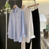 Nova Blusa Feminina de Manga Longa Cor Sólida com Bolso Grande de Botão Único Comprimento Médio Primavera 2025 Atacado 8465