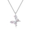 Collar de mariposa original con forma de noria, circonita en polvo, corazón de niña, plata de ley S925, nicho Joker, joyería de plata de alta calidad al por mayor