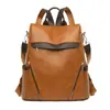 Mochila de Couro PU Estilo Novo 2025 para Mulheres, Versão Coreana Fashion e Tendência, Bolsa Feminina Estampada Versátil e Estilosa, Mochila Escolar para Estudantes de Grande Capacidade