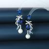 Brincos de Brinquedo de Pérola Novo Estilo Mulheres Luz Design de Luxo Micro-incrustado Zircon s925 Agulha de Prata Personalidade da Moda