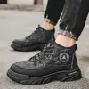 Invierno 2026 Nuevo Estilo Felpa Cálida Zapatos de Algodón de Caña Alta Superficie de Cuero para Hombre Impermeables Suela Gruesa Antideslizantes Zapatos Casuales BB508 Algodón