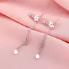 Aretes Flor de Borla Sakura Set de Joyería Lindo Elegante Clásico Japonés Accesorios Dulces y Frescos de Alta Gama