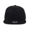 Comercio Exterior Transfronterizo Sombrero Plano de Cinco Paneles de Ala Dura para Hombre, Piel Sintética, Color Sólido, Logotipo, Sombrero Hip-Hop