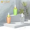 Atacado do Fabricante Frasco Cônico de Fundo Espesso de 30ml para Líquido Essencial, Frasco Cosmético de Vidro com Manga no Ombro e Conta-gotas