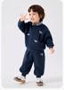 [Roupa Escolar] Terno Dudu para Meninos Outono Novo Moletom com Gola de Camisa Calça de Moletom Roupas Infantis Tendência