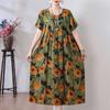 Vestido de Verano Estampado de Algodón Seda para Mujeres de Mediana Edad y Mayores Talla Extra Talla Extra Ropa de Casa de Manga Corta para Madre Camisón Se Puede Usar en el Exterior