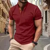 Camiseta de Manga Corta para Hombre de Verano Amazon Transfronterizo Comercio Exterior Secado Rápido Moda Casual Estilo Americano Camisa Polo Henry
