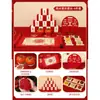 Decoración de Banquete de Compromiso Juego Completo de Ocho Piezas Adornos Pequeños de Escritorio Objetos Rituales para la Puesta de Mesa y Suministros Juego Completo