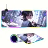Fabricante Vende Mouses Luminosos Personalizados para Jogos de E-Sports, Tapetes de Teclado LED Populares de Séries Animadas Transfronteiriças, Tapetes de Mesa RGB