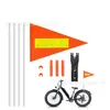 Bandeira de Segurança Infantil Transfronteiriça Amazon Adesivo Refletivo Motocicleta Bicicleta Elétrica Traseira Bandeira de Mastro para Carro de Drift de 5 Seções