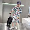 Conjunto para Niños Camisa Floral Hawaiana Vacaciones en la Playa Elegante Set para Bebé Camisa Genial Ropa para Niños Isla Sanya
