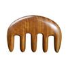 Pente de Sândalo Verde Natural com Fio de Ouro, Cabeça de Pente de Cinco Dentes, Bola Redonda, Pente de Meridianos, Massageador de Sândalo para Couro Cabeludo e Pescoço