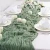 Bandera de Mesa de Venta Caliente Transfronteriza Estilo Bohemio Gasa Arrugada Torcida Decoración de Mesa para Boda Fiesta de Cumpleaños Fiesta