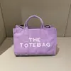 Bolsa Tote de Lona Feminina Mais Vendida Transfronteiriça, Bolsa de Letras Grande Capacidade Casual para o Dia a Dia, Bolsa de Lona Portátil com Impressão de Logotipo Disponível