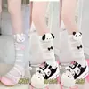 Calcetines lindos de estilo japonés con orejas de conejo hasta la mitad de la pantorrilla para mujer, calcetines suaves de uniforme Lolita para chica, calcetines juveniles hasta la mitad de la pantorrilla